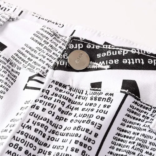 Miniatura 215 de Baylvn - Pantalones de mezclilla entallados y estampados para hombre con corte recto
