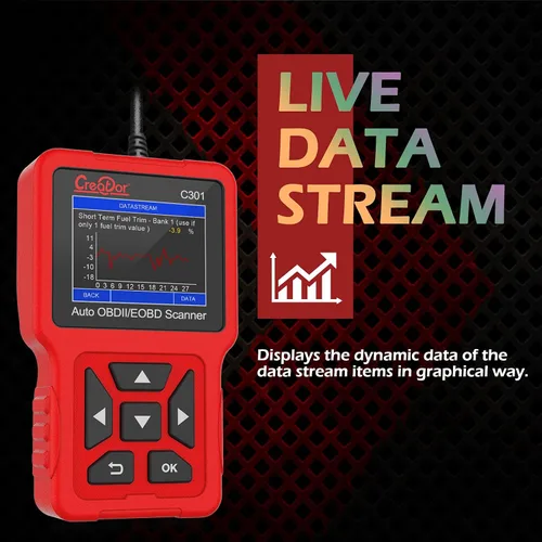 Miniatura 6 de Creator C301 OBD2 escáner OBDII lector de código herramienta de escaneo de diagnóstico con prueba de batería para todos los coches de protocolo