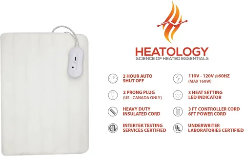 Miniatura 3 de Manta térmica eléctrica, manta de calentamiento rápido con 3 ajustes de calor y apagado automático, manta de invierno enchufable para adolescentes