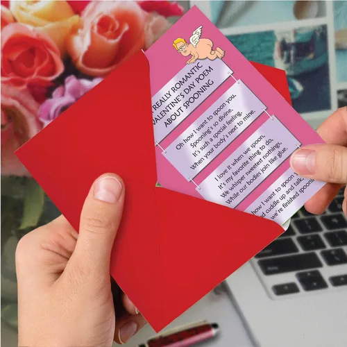 Miniatura 6 de NobleWorks Tarjeta de papel histérica del día de San Valentín con sobre de 5 x 7 pulgadas (1 tarjeta) poema cuchara C10403VDG