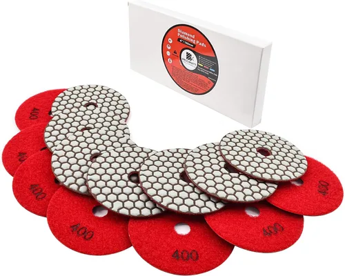 Miniatura 6 de Juego de almohadillas de pulido de diamante seco de 4 pulgadas, grano 50x3/100x2/200/400/800, kit de almohadillas de pulido en seco, 8 piezas