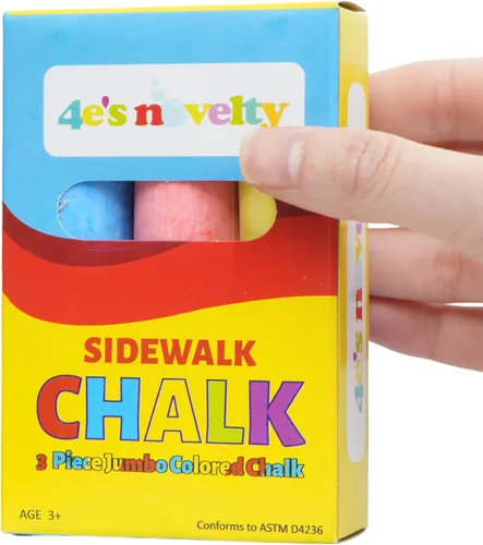 Miniatura 6 de 4E's Novelty 12 cajas de tizas para acera envueltas individualmente para niños, 3 palos jumbo en cada caja, rellenos de cesta de Pascua, rellenos