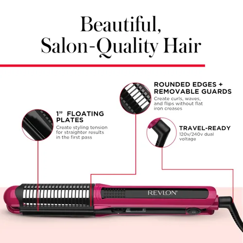 Miniatura 5 de REVLON Perfect Match Plancha Plana - Alisadora de Cabello y Rizador 2 en 1, Con Triple Infusión de Aceite que Ayuda a Reducir el Daño por Calor