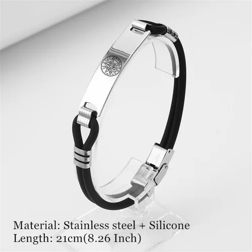 Miniatura 2 de Pulsera de pentáculo de tetragrammaton de geometría sagrada Eliphas Levi Pentagrama protector de silicona con símbolo mágico pulsera de silicona