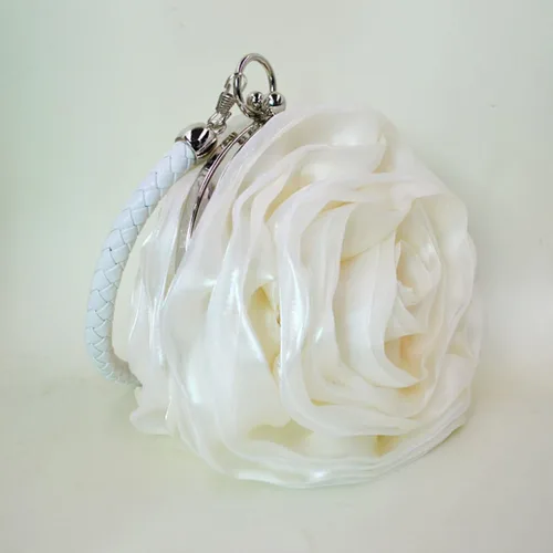 Miniatura 6 de Mily Bolso de noche de satén para mujer con forma de flor