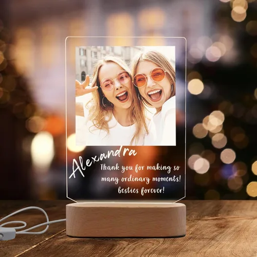 Miniatura 20 de Regalo especial de Navidad, lámpara de luz nocturna personalizada, fotos en placa acrílica, regalo para papá, mamá, regalo para familia, cumpleaños