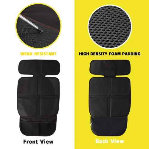 Miniatura 6 de Protector de asiento de coche para asientos de automóvil para bebés y niños, antideslizante, impermeable, con bolsillos de malla 2-Negro