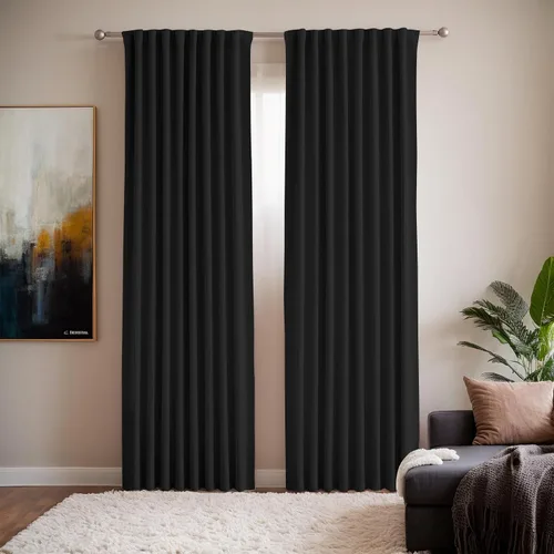 Miniatura 23 de Cortinas opacas de terciopelo beige para dormitorio de 52 x 72 pulgadas de largo, juego de 2 paneles - Cortinas con bloqueo de luz UV y reducción