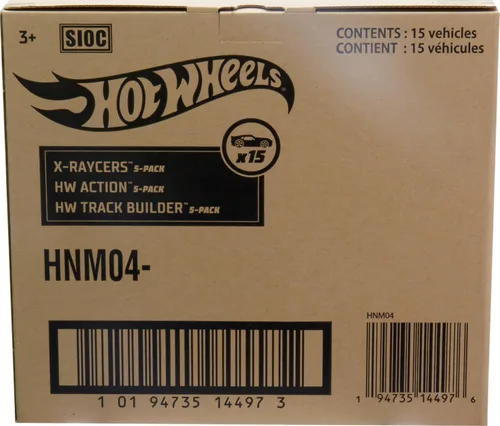 Miniatura 4 de Hot Wheels Paquete de 5 autos o camiones de juguete, 3 juegos temáticos de 5 vehículos fundidos a presión a escala 1:64 para niños y coleccionistas