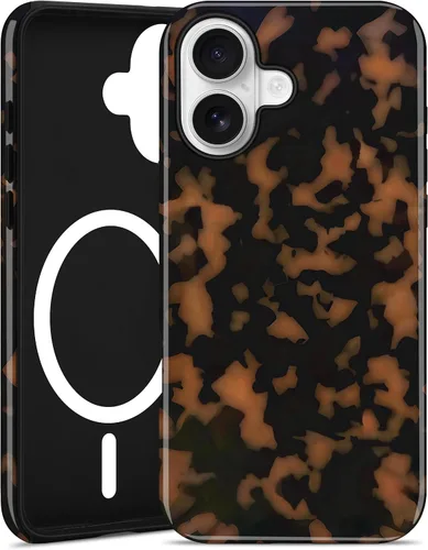 Miniatura 87 de Jusy Compatible con MagSafe Brown Tortoise Shell Print Phone Case para iPhone 7/8/SE, funda protectora magnética de lujo de TPU suave