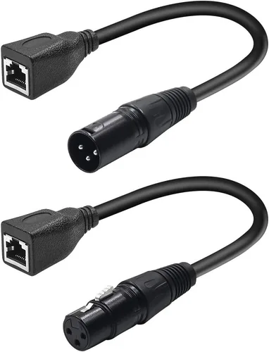 Miniatura 7 de Cable adaptador XLR a RJ45 de 3 pines, cable XLR macho a RJ45, cable de extensión de conector de red Ethernet Cat5 para serie de controladores XLR M