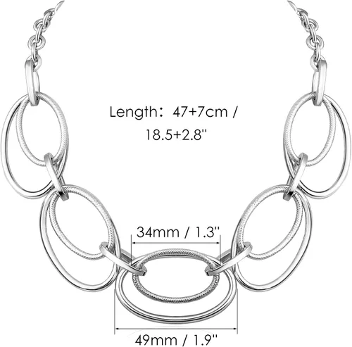 Miniatura 6 de Collar con colgante de eslabones de cable de oro gargantilla de eslabones de cadena chapada en oro de 14 quilates para mujer, joyería con colgante