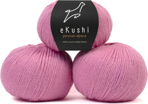 Miniatura 33 de 100% Hilo de Alpaca para Bebé para Tejer y Ganchillo - Juego de 3 Madejas de Hilo Premium DK - Ligero, Hipoalergénico y Térmico Hecho en Perú - N010