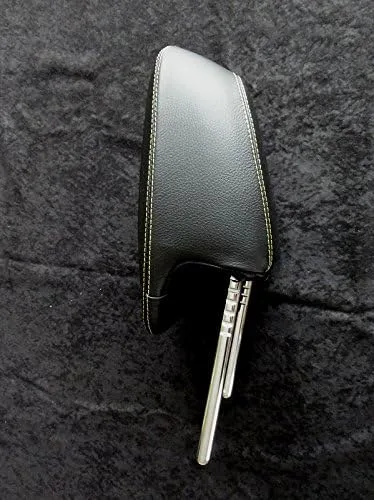 Miniatura 3 de RedlineGoods Fundas para reposacabezas compatibles con Chevrolet Camaro 2010-15. Hecho a medida, no universal. Cuero negro italiano genuino de alta