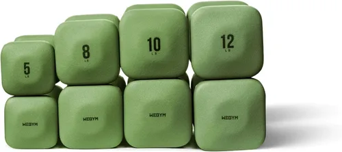 Miniatura 28 de WeGym SafeGrip Square Dumbbells with Anti Slip Handles, Aesthetic Free Weights for Home Workouts, Stable Design Prevents Rolling during Floor