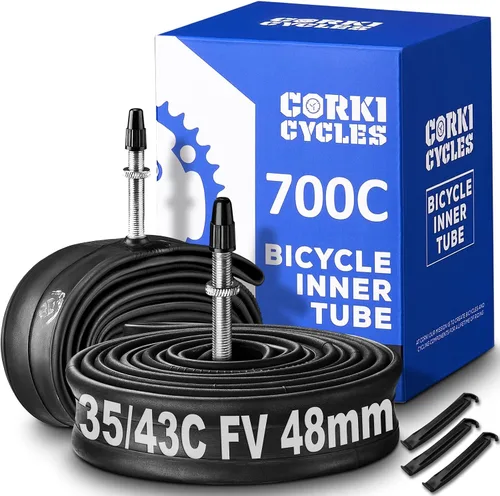 Miniatura 13 de Tubo interior de repuesto para neumático de bicicleta 700c para bicicleta de carretera de 28 pulgadas, repuesto de caucho butílico resistente