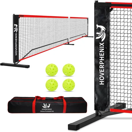 Portable Pickleball Net - 22FT Regualtion Size Pickle Ball Net，Weather Resistant Steady Steel Frame and Carry Bag for Indoor, Outdoor, Driveway,