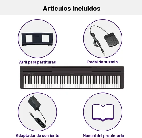 Miniatura 5 de Yamaha P71 - Piano digital con pedal de sostenido y fuente de alimentación (88 teclas)