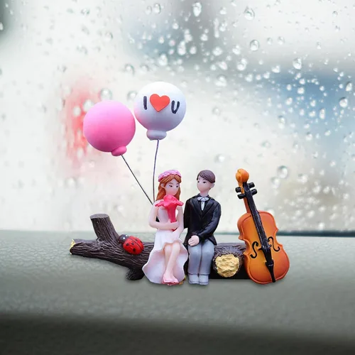 Miniatura 5 de Decoración de coche, lindas parejas de dibujos animados, figuras de acción, parejas de dibujos animados en miniatura, adorno de globo, para niñas