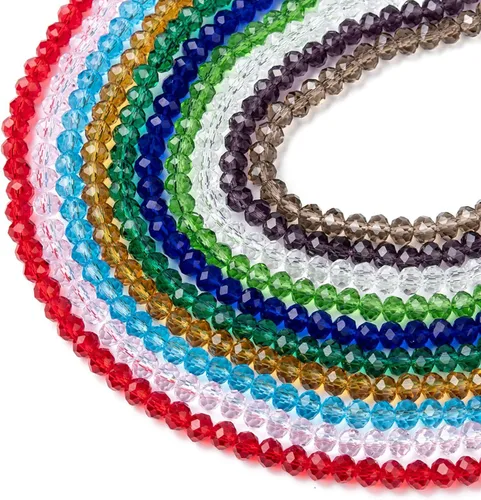 Miniatura 9 de Craftdady 10 hebras de cuentas de cristal galvanizado facetado de 0.157 pulgadas (0.157 in) chapadas en perlas brillantes pequeñas cuentas