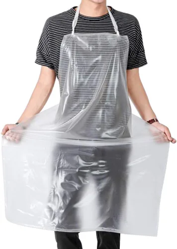 Miniatura 3 de Delantal unisex de 47 x 27.5 pulgadas resistente al agua de PVC transparente hecho de vinilo