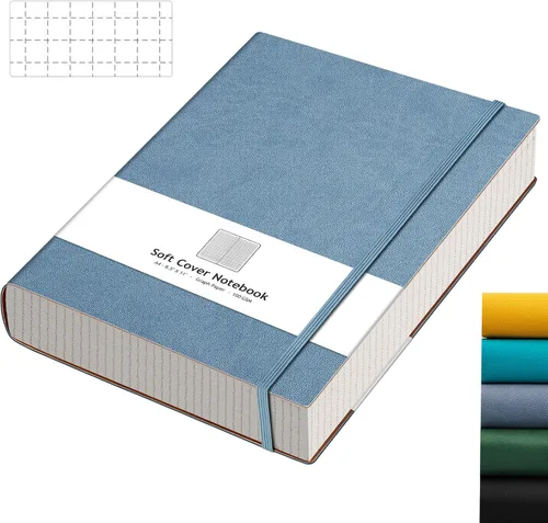 Miniatura 12 de AHGXG Cuaderno de papel cuadriculado - Cuaderno de papel de cuadrícula tamaño A4 grande 8.5''×11'', 320 páginas de diario grueso, papel cuadriculado