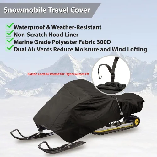 Miniatura 2 de Pyle Funda para moto de nieve, impermeable, resistente, poliéster de grado marino, 113 pulgadas de longitud, hebilla de liberación rápida, rejillas