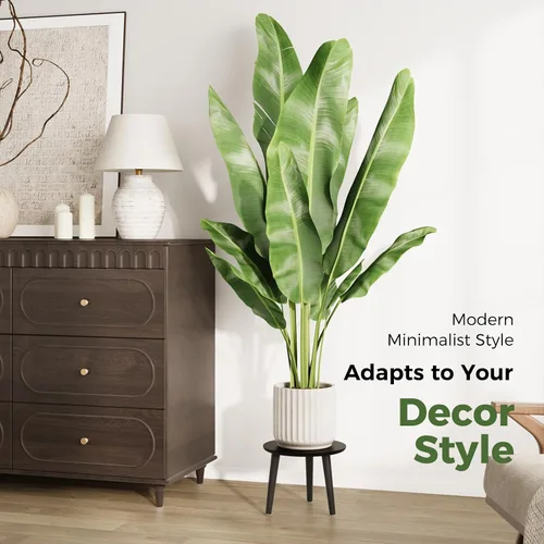 Miniatura 3 de Leaf&lull Soporte negro para plantas pequeñas para plantas grandes, taburete de madera para plantas grandes, soporte alto para plantas para sala
