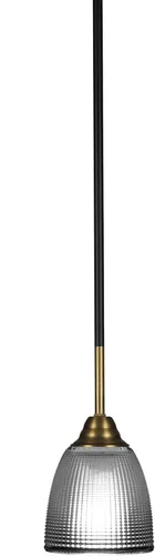 Miniatura 287 de Toltec Lighting Paramount - Mini colgante de 1 luz en acabado negro mate con cristal de arte perla de 7 pulgadas y estilo negro