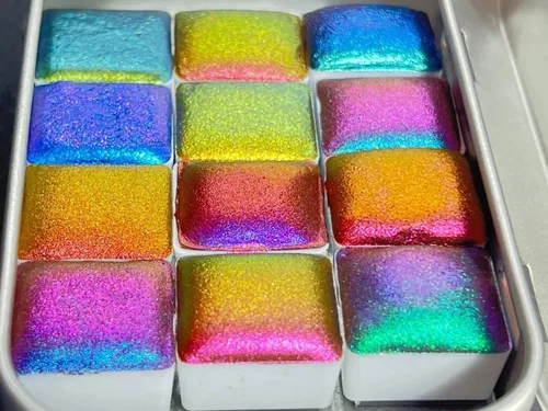 Miniatura 4 de FCLUB 100 medias sartenes vacías para acuarela, de plástico blanco de 0.06 onzas líquidas, esquinas redondeadas para paleta de pintura