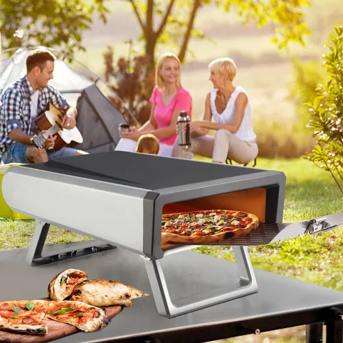 Miniatura 6 de Garvee Horno de pizza portátil de gas propano para exteriores, acero inoxidable de 12 pulgadas, para exteriores, patio, cocina, campamento, con kit