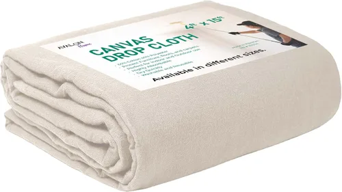 Paño de lona para pintar de 4 x 15 pies, paquete de 1 a 8 onzas, lienzos de lona multiusos para protección de suelos y muebles, tela de algodón