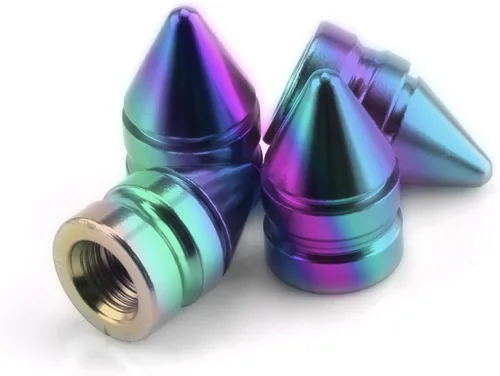 Miniatura 13 de SINGARO Tapones para válvulas de neumáticos de automóvil, 4 piezas de accesorios universales de aleación de aluminio, cubiertas de neumáticos Azul