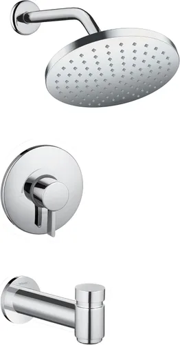 hansgrohe Vernis 04956000 - Juego de ducha de mezcla de 1.75 GPM, 1 pulverizador, kit de molduras de ducha completa en cromo