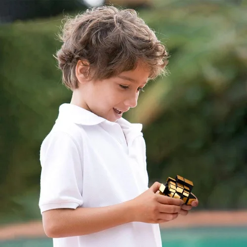 Miniatura 5 de D-FantiX Shengshou - Cubo de espejo de 3 x 3 pulgadas, cubo de velocidad, bloques de espejo dorado, cubo de 3 x 3 x 3 pulgadas, diferentes formas