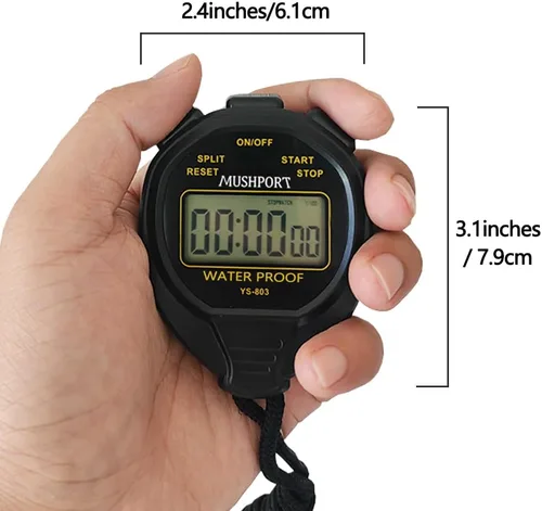 Miniatura 6 de Cronómetro impermeable, solo modo cronómetro, encendido/apagado silencioso, pantalla grande, operación simple, sin reloj, fecha ni cuenta regresiva