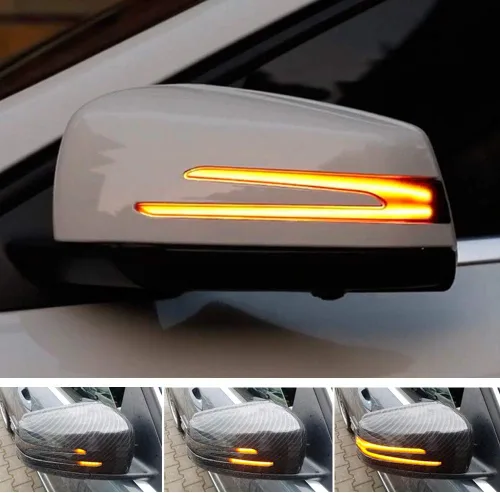 Miniatura 7 de Espejos Laterales Dinámicos LED con Señal de Giro Secuencial para Mercedes Benz Clase A/B/C/E/S/CLA/GLA/GLK/CLS W176 W246 W204 W212 X156 C250 C300