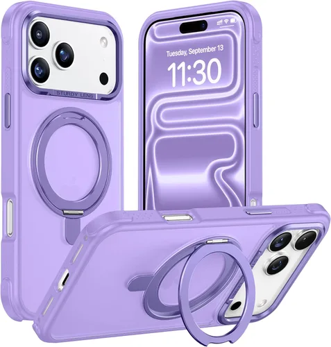 Miniatura 30 de Magnética para iPhone 12 e iPhone 12 Pro Funda, [con Soporte de Anillo Magnético Invisible Giratorio 360°][A Prueba de Golpes][Compatible