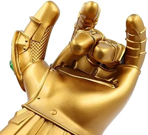 Miniatura 7 de Thanos - Guantelete infinito guantes Thanos de PVC con luz LED regalo para Navidad fiesta de carnaval para adultos dorado talla XL