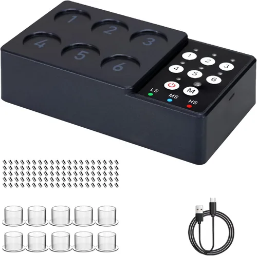 Miniatura 6 de Mezclador de tinta de tatuaje, mezclador de tinta eléctrica mezclador de tinta ajustable viene con 100 varillas de mezcla, batería de 2500 mAh