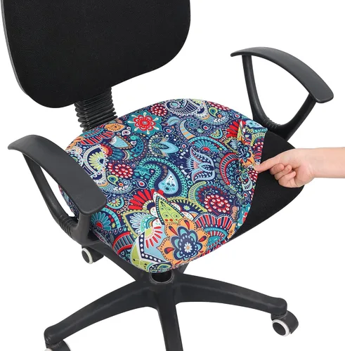 Smiry - Fundas para silla de oficina y computadora con diseño impreso, ajuste elástico, universal, para escritorio, fundas para silla giratoria,