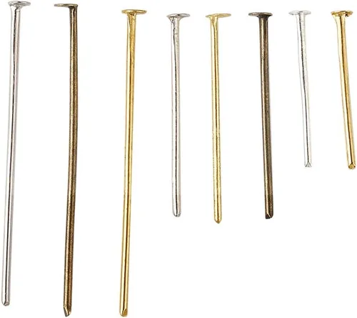 Miniatura 3 de PandaHall - Alfileres de cabeza de hierro de 0.630 in, 0.787 in y 1.181 in, 4 colores planos para aretes, pulseras, joyería