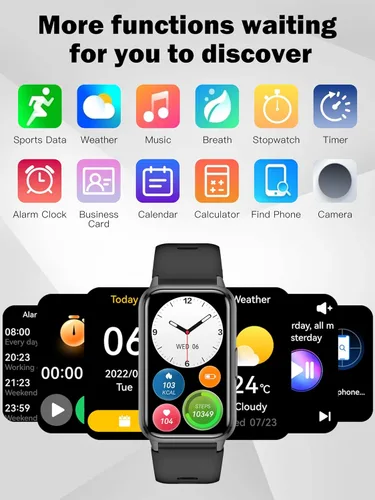 Miniatura 9 de KPEP Reloj de fitness para hombres y mujeres (HK72-Plata)