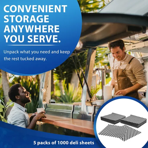 Miniatura 4 de Paterson Paper Deli Wrap - 5000 hojas de papel para sándwich, a cuadros, resistentes a la grasa, de 12 x 12 pulgadas (caja de 5000)