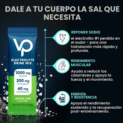 Miniatura 5 de Venture Pal - Paquetes de electrolitos de alto sodio sin azúcar en polvo - Paquetes de hidratación con sodio, potasio y magnesio Cero calorías