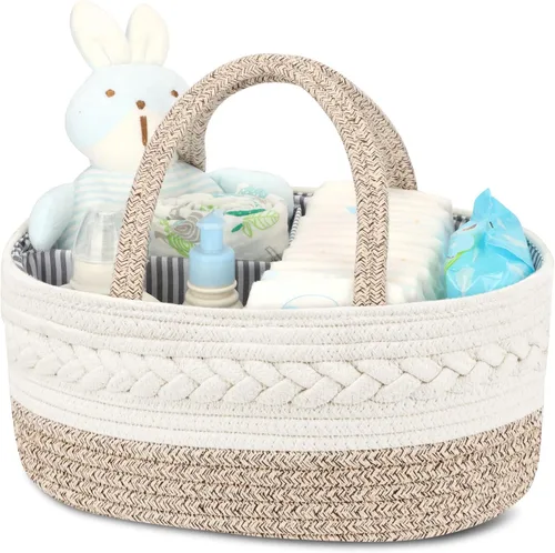 Miniatura 15 de Maliton Organizador de Pañales para Bebé Niño - Cuerda de Algodón para Cambiador, Almacenamiento de Guardería, Artículos Imprescindibles para Bebé