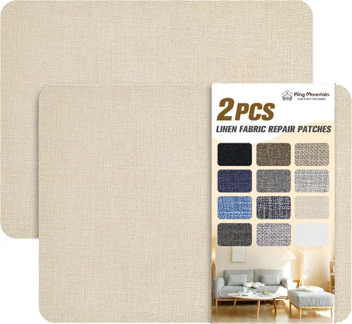 Miniatura 66 de KING MOUNTAIN Parches de reparación de lino fino, tela autoadhesiva, 8 x 11 pulgadas, 2 unidades, multicolor, para sofá de lino (beige)