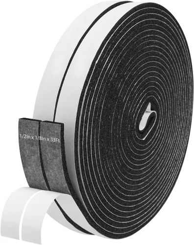 Miniatura 27 de Cinta aislante de espuma autoadhesiva Storystore, resistente a la intemperie de 1 x 1/8 x 16,5 pies para puertas y ventanas, sello de puerta a