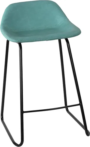 Miniatura 7 de Cortesi Home Ava - Taburetes de piel sintética color negro carbón (juego de 2)