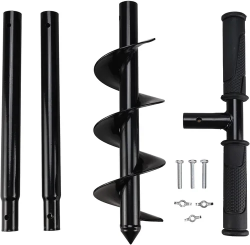 Miniatura 3 de RealPlus Taladro manual para perforar postes de 4 x 33 pulgadas, herramienta de excavadora de agujeros de jardín, taladro manual de tierra